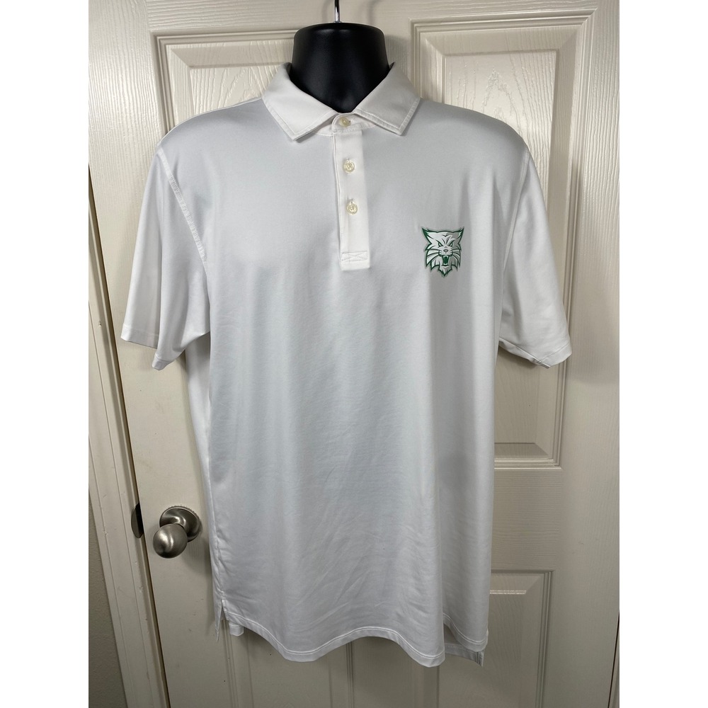 Draddy Sport Polo Shirt Athletic Golf Performance Logo USA Made White‎ L